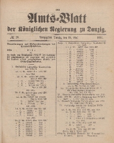 Amts-Blatt der Königlichen Regierung zu Danzig, 15. Mai 1897, Nr. 20