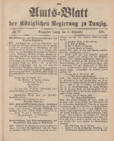 Amts-Blatt der Königlichen Regierung zu Danzig, 11. September 1897, Nr. 37