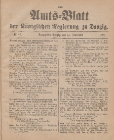 Amts-Blatt der Königlichen Regierung zu Danzig, 13. November 1897, Nr. 46