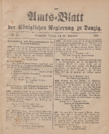 Amts-Blatt der Königlichen Regierung zu Danzig, 20. November 1897, Nr. 47