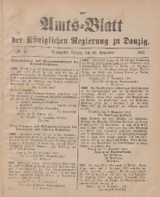 Amts-Blatt der Königlichen Regierung zu Danzig, 20. November 1897, Nr. 47