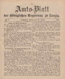 Amts-Blatt der Königlichen Regierung zu Danzig, 28. Januar 1893, Nr. 4