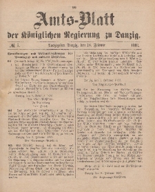 Amts-Blatt der Königlichen Regierung zu Danzig, 18. Februar 1893, Nr. 7