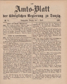 Amts-Blatt der Königlichen Regierung zu Danzig, 1. April 1893, Nr. 13