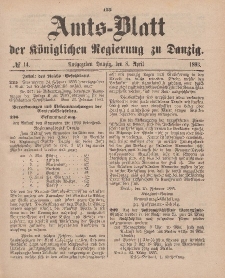 Amts-Blatt der Königlichen Regierung zu Danzig, 8. April 1893, Nr. 14