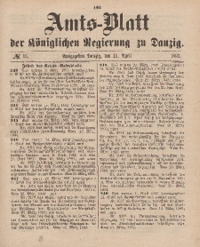 Amts-Blatt der Königlichen Regierung zu Danzig, 15. April 1893, Nr. 15