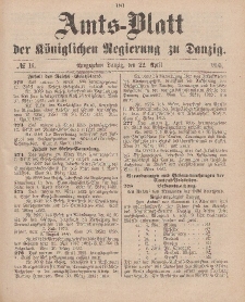Amts-Blatt der Königlichen Regierung zu Danzig, 22. April 1893, Nr. 16