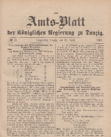 Amts-Blatt der Königlichen Regierung zu Danzig, 29. April 1893, Nr. 17