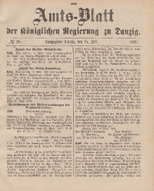 Amts-Blatt der Königlichen Regierung zu Danzig, 15. Juli 1893, Nr. 28