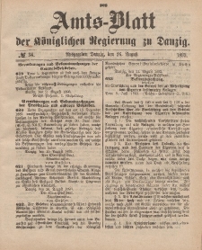 Amts-Blatt der Königlichen Regierung zu Danzig, 26. August 1893, Nr. 34