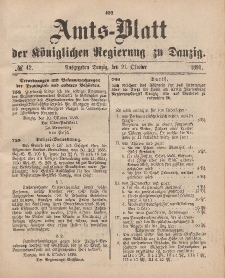 Amts-Blatt der Königlichen Regierung zu Danzig, 21. Oktober 1893, Nr. 42