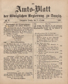 Amts-Blatt der Königlichen Regierung zu Danzig, 21. Oktober 1893, Nr. 42