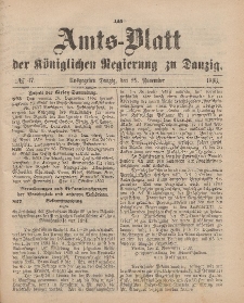 Amts-Blatt der Königlichen Regierung zu Danzig, 25. November 1893, Nr. 47
