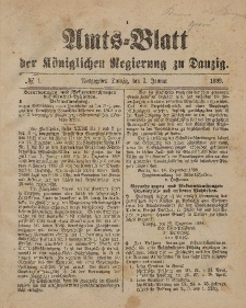 Amts-Blatt der Königlichen Regierung zu Danzig, 7. Januar 1899, Nr. 1