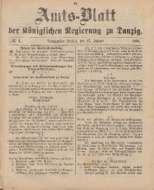 Amts-Blatt der Königlichen Regierung zu Danzig, 27. Januar 1894, Nr. 4