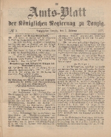 Amts-Blatt der Königlichen Regierung zu Danzig, 3. Februar 1894, Nr. 5