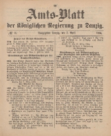 Amts-Blatt der Königlichen Regierung zu Danzig, 7. April 1894, Nr. 14