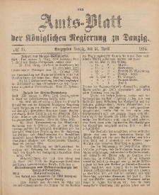 Amts-Blatt der Königlichen Regierung zu Danzig, 14. April 1894, Nr. 15