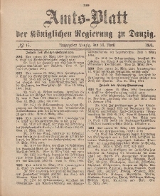 Amts-Blatt der Königlichen Regierung zu Danzig, 21. April 1894, Nr. 16