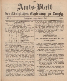 Amts-Blatt der Königlichen Regierung zu Danzig, 5. Mai 1894, Nr. 18