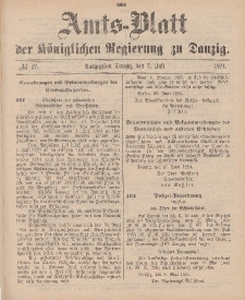 Amts-Blatt der Königlichen Regierung zu Danzig, 7. Juli 1894, Nr. 27