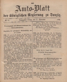 Amts-Blatt der Königlichen Regierung zu Danzig, 15. September 1894, Nr. 37