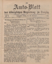 Amts-Blatt der Königlichen Regierung zu Danzig, 22. September 1894, Nr. 38