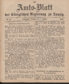 Amts-Blatt der Königlichen Regierung zu Danzig, 6. Oktober 1894, Nr. 40