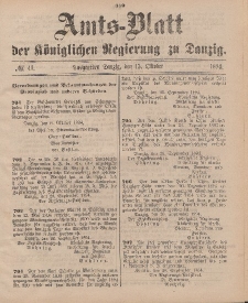Amts-Blatt der Königlichen Regierung zu Danzig, 13. Oktober 1894, Nr. 41