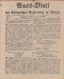 Amts-Blatt der Königlichen Regierung zu Danzig, 10. November 1894, Nr. 45