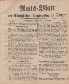Amts-Blatt der Königlichen Regierung zu Danzig, 8. Dezember 1894, Nr. 49