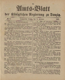 Amts-Blatt der Königlichen Regierung zu Danzig, 11. Februar 1899, Nr. 6