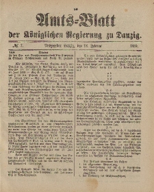 Amts-Blatt der Königlichen Regierung zu Danzig, 18. Februar 1899, Nr. 7