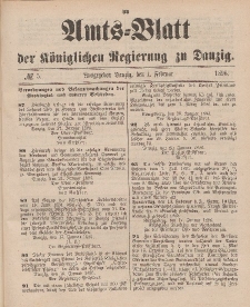 Amts-Blatt der Königlichen Regierung zu Danzig, 1. Februar 1896, Nr. 5
