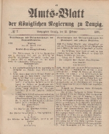 Amts-Blatt der Königlichen Regierung zu Danzig, 15. Februar 1896, Nr. 7