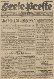 Freie Presse, Nr. 279 Mittwoch 28. November 1928 4. Jahrgang