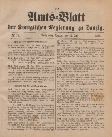 Amts-Blatt der Königlichen Regierung zu Danzig, 11. Juli 1896, Nr. 28