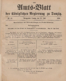 Amts-Blatt der Königlichen Regierung zu Danzig, 18. Juli 1896, Nr. 29