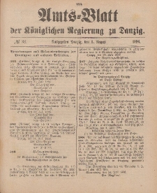 Amts-Blatt der Königlichen Regierung zu Danzig, 8. August 1896, Nr. 32