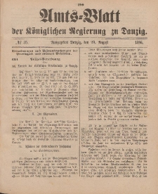 Amts-Blatt der Königlichen Regierung zu Danzig, 29. August 1896, Nr. 35