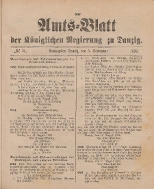 Amts-Blatt der Königlichen Regierung zu Danzig, 5. September 1896, Nr. 36