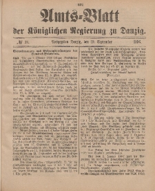 Amts-Blatt der Königlichen Regierung zu Danzig, 19. September 1896, Nr. 38