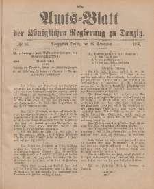 Amts-Blatt der Königlichen Regierung zu Danzig, 26. September 1896, Nr. 39