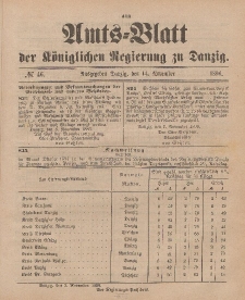 Amts-Blatt der Königlichen Regierung zu Danzig, 14. November 1896, Nr. 46