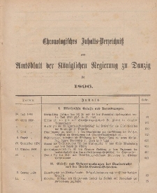 Chronologisches Inhaltsverzeichnis zum Amtsblatt der Königlichen Regierung zu Danzig pro 1896