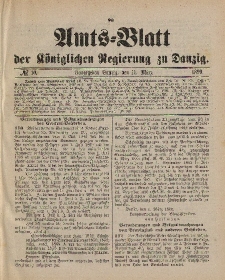 Amts-Blatt der Königlichen Regierung zu Danzig, 11. März 1899, Nr. 10
