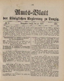 Amts-Blatt der Königlichen Regierung zu Danzig, 22. April 1899, Nr. 16