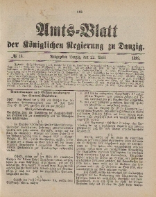 Amts-Blatt der Königlichen Regierung zu Danzig, 22. April 1899, Nr. 16