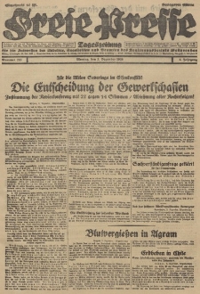 Freie Presse, Nr. 283 Montag 3. Dezember 1928 4. Jahrgang