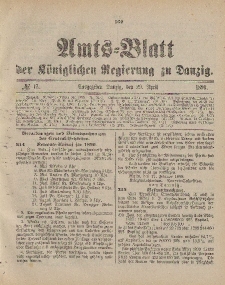 Amts-Blatt der Königlichen Regierung zu Danzig, 29. April 1899, Nr. 17